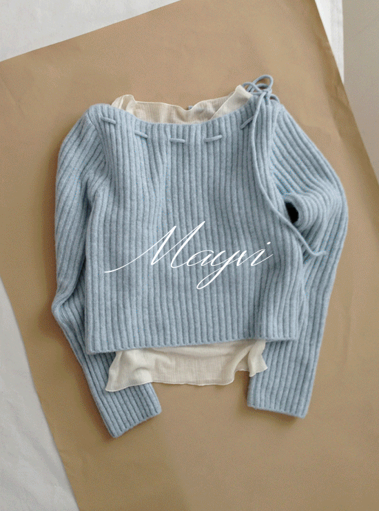 언더비 [윈터비❄️/Mayvi] Nunu 스트링 골지 니트 (4 color), 울 5%