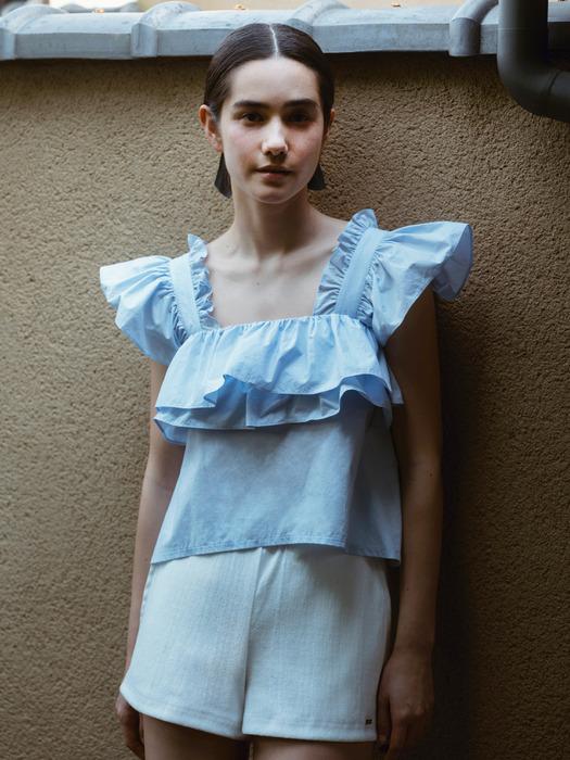 RUFFLE DETAIL BLOUSE_TT2S106LB