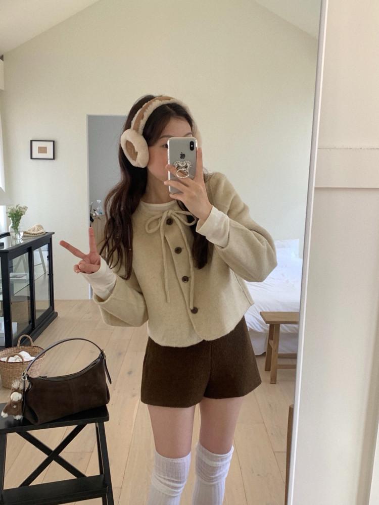 소피 리본 울 핸드메이드 코트