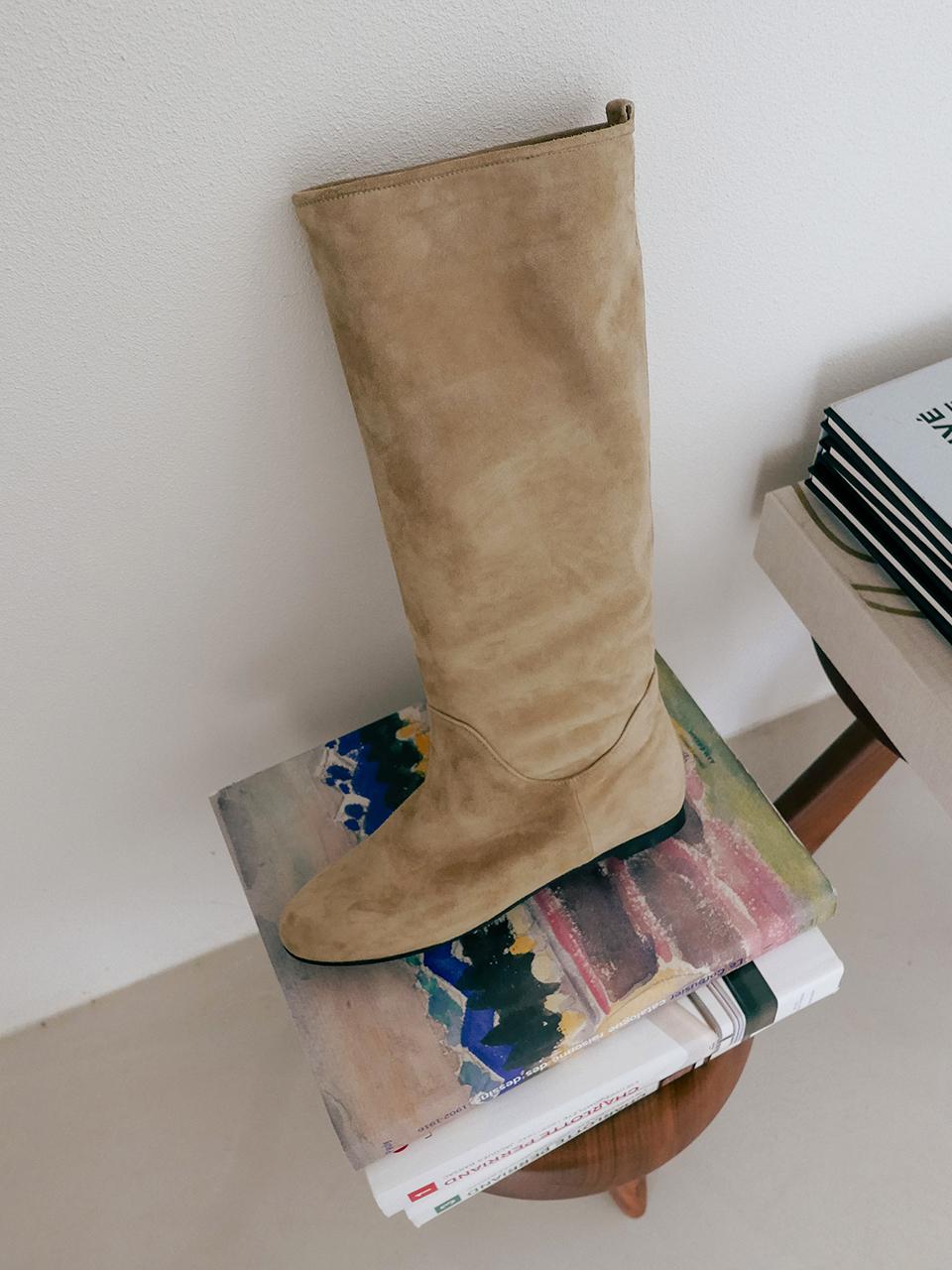 Mrc109 Boston Long Boots (Beige Suede)