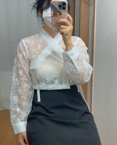 큰꽃 레이스 저고리 L