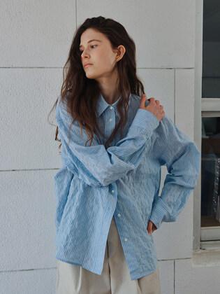 Summer stripe shirt (sky blue)