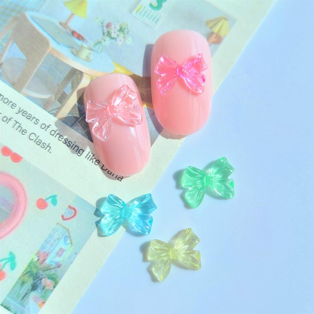 얼음네일 유리알 주름리본 파츠