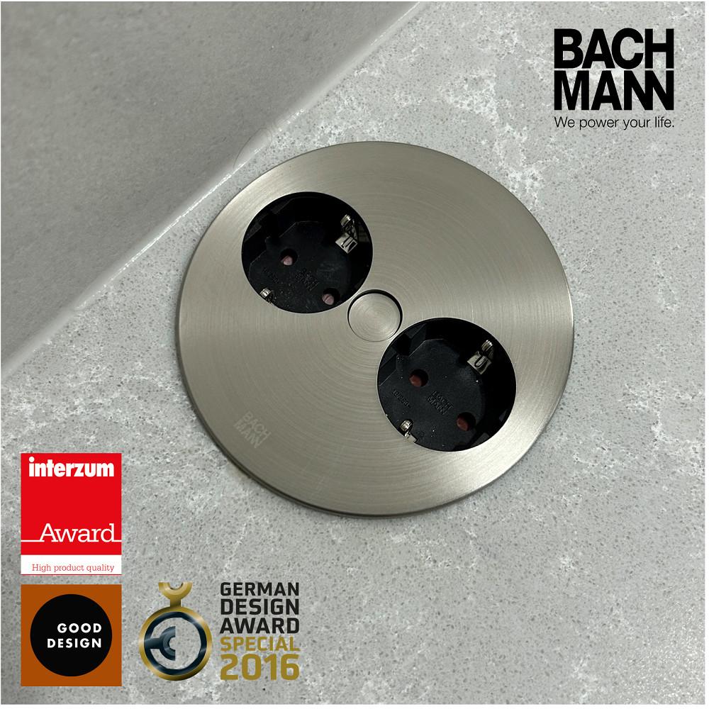 BACHMANN 바흐만 트위스트 빌트인 매립콘센트 스테인리스 2구 콘센트