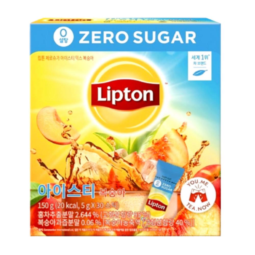 립톤 제로슈가 복숭아 아이스티 분말 스틱 액상 제로칼로리 30T 770g