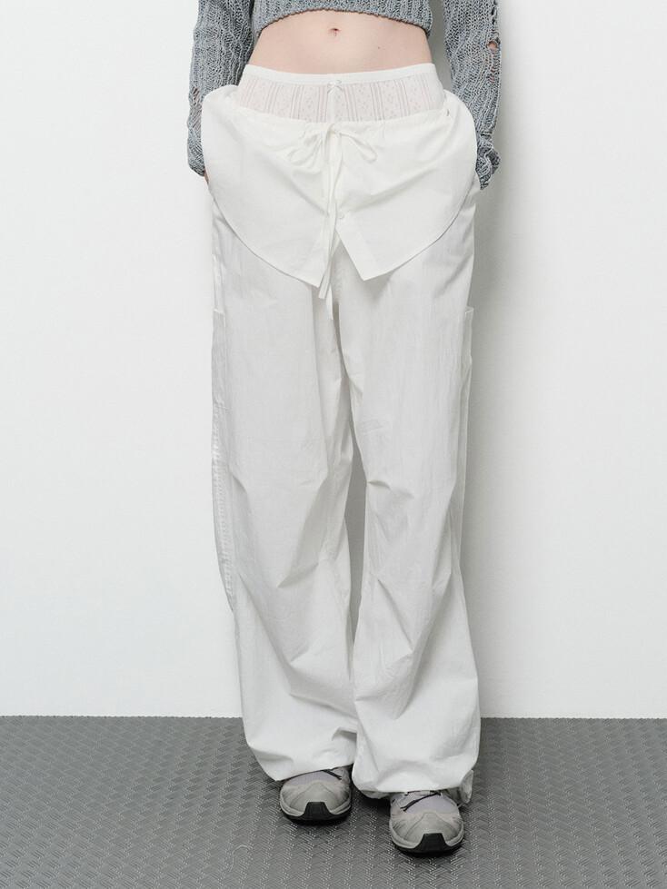 LAYERED CARGO PANTS (white)