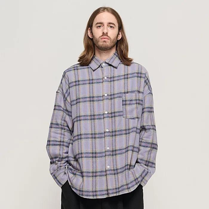 CB FLANNEL OVER CHECK SHIRT (LAVENDER)