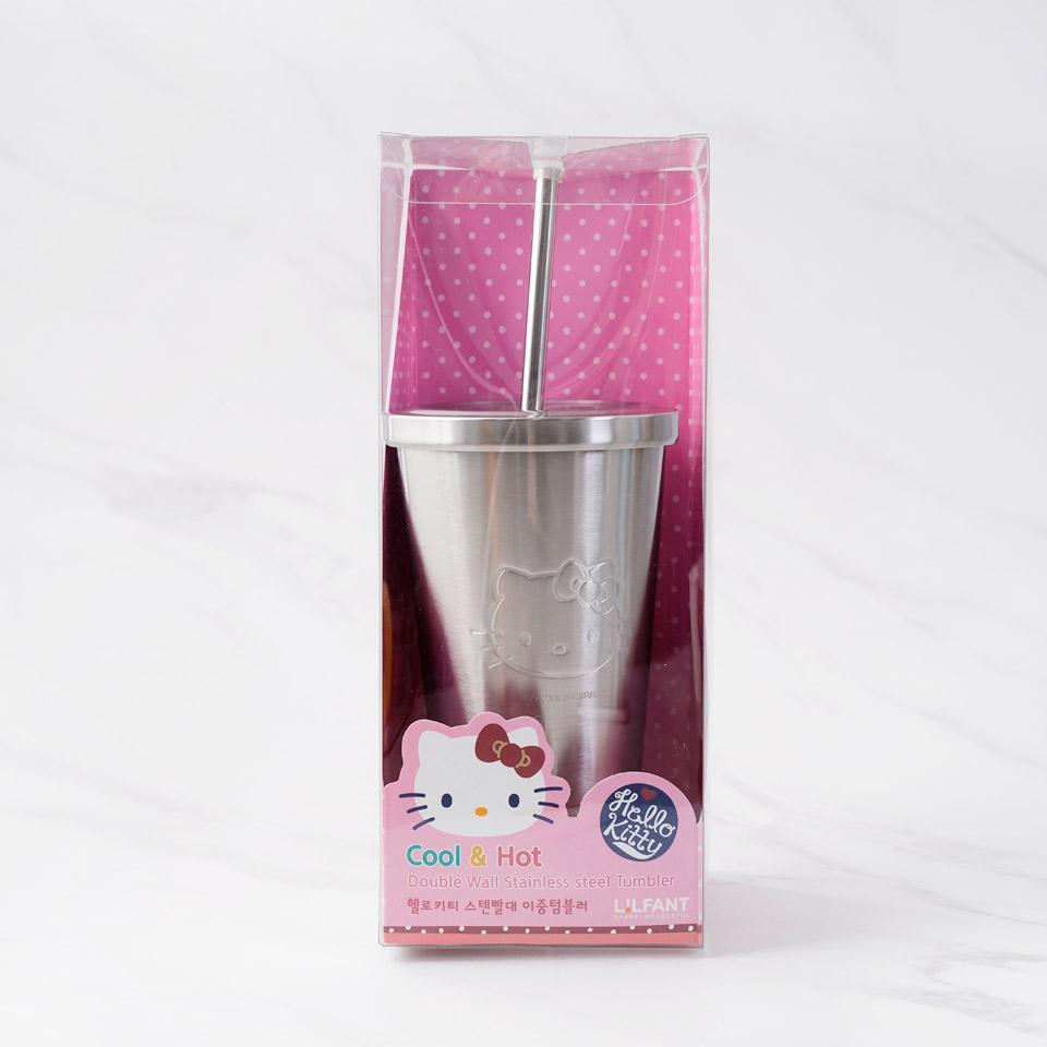 헬로키티스텐빨대이중텀블러 10.5x10.5*26.5cm