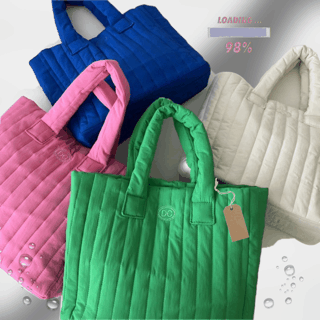 겨울 패딩 누빔 퀼팅 컬러풀 포인트 사각 스퀘어 미니 토트백