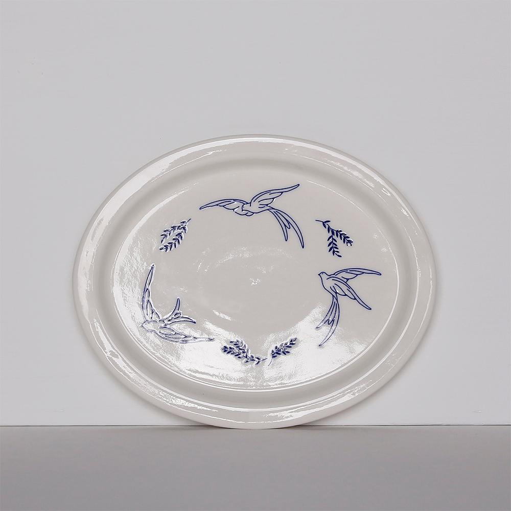 오발 플레이트 그레이스풀 버즈 oval plate graceful birds