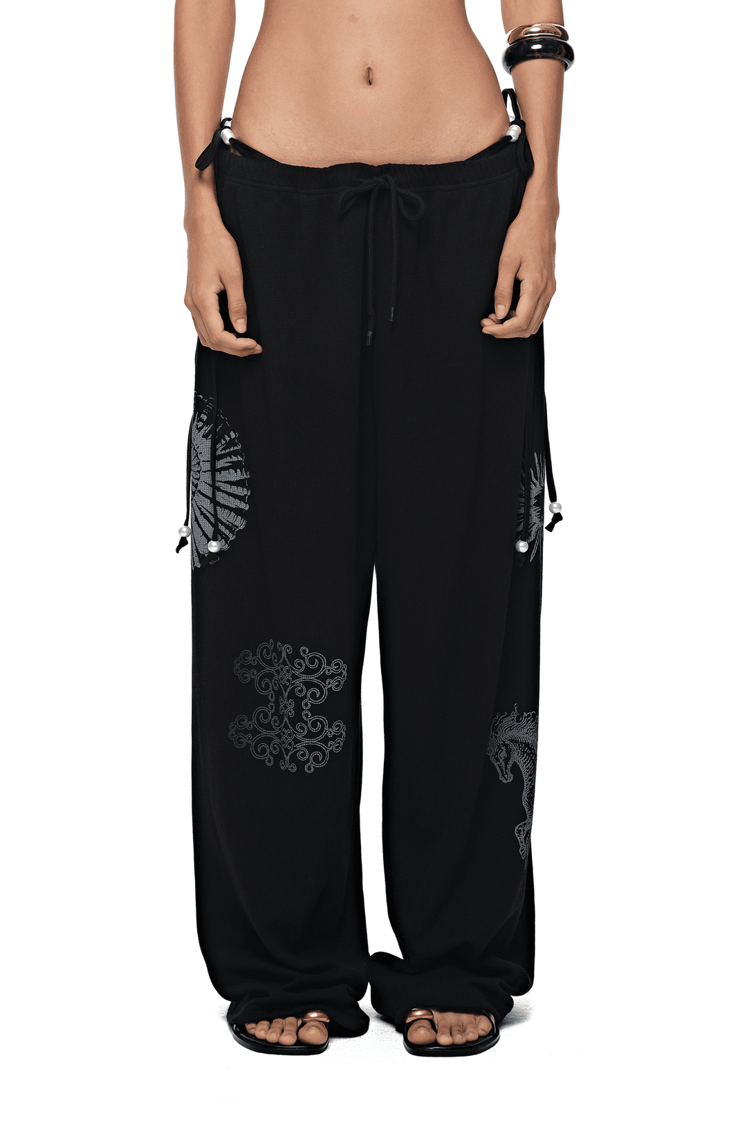 TAROT 02 WAFFLE PANTS (BLACK)