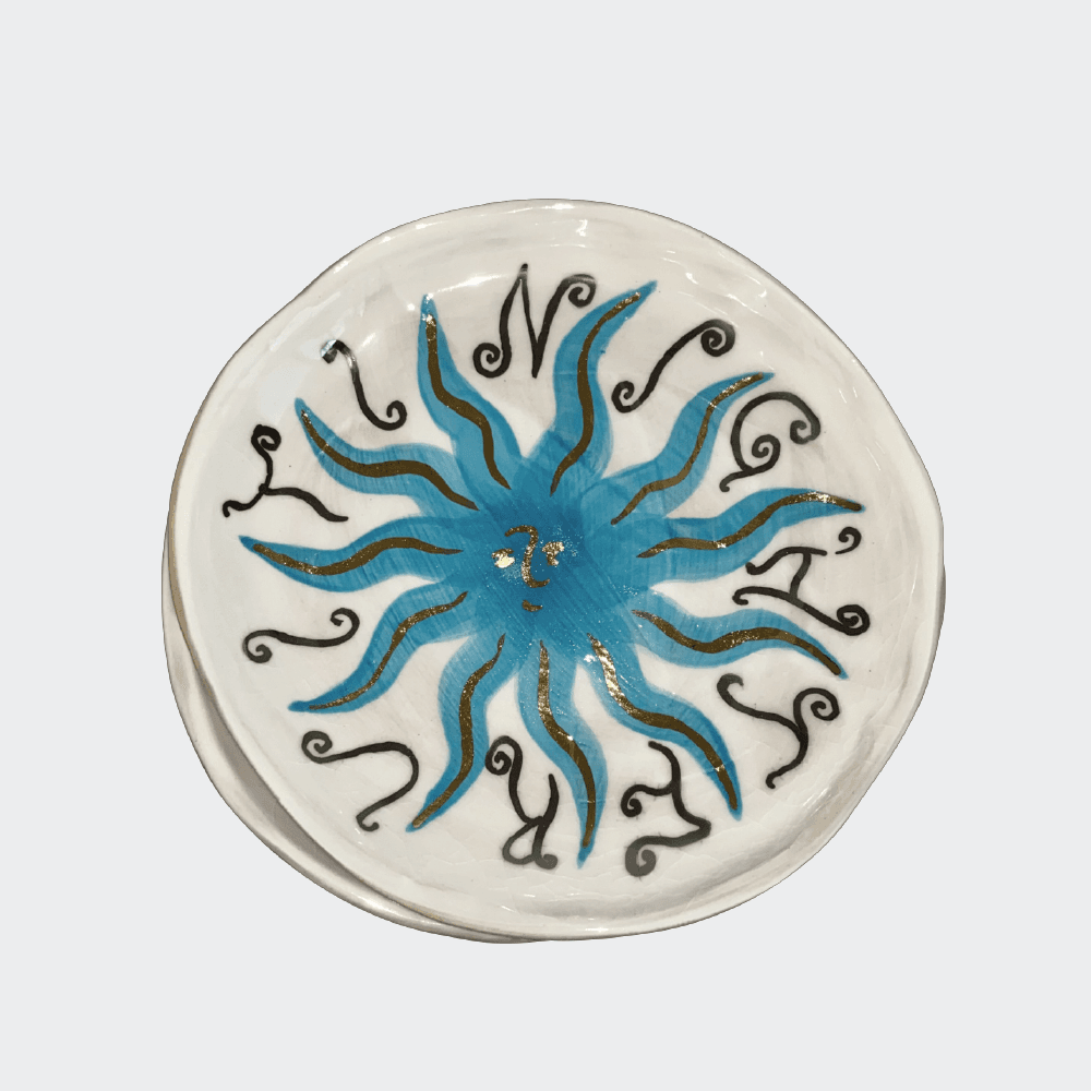 Blue Sun Painting Dish