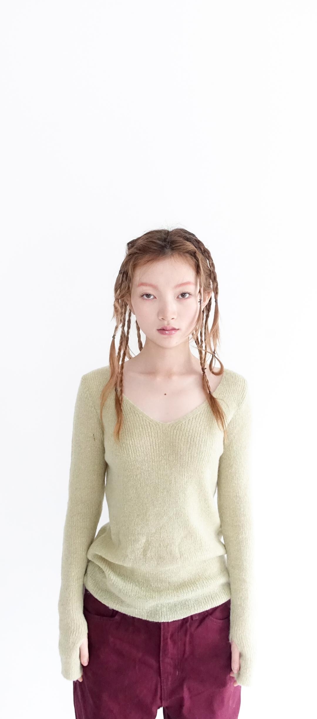 mohair slim knit top
