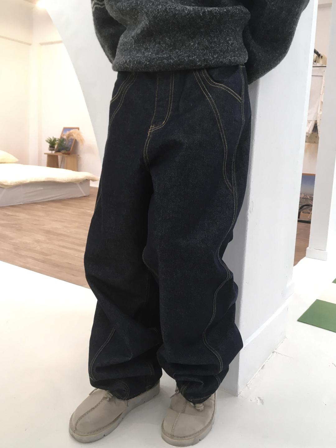 커브 생지 논페이드 데님 팬츠