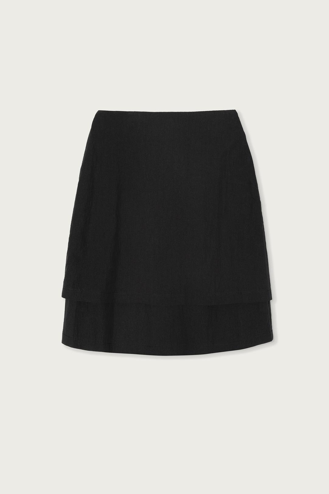 LAYERED MIDI SKIRT BLACK