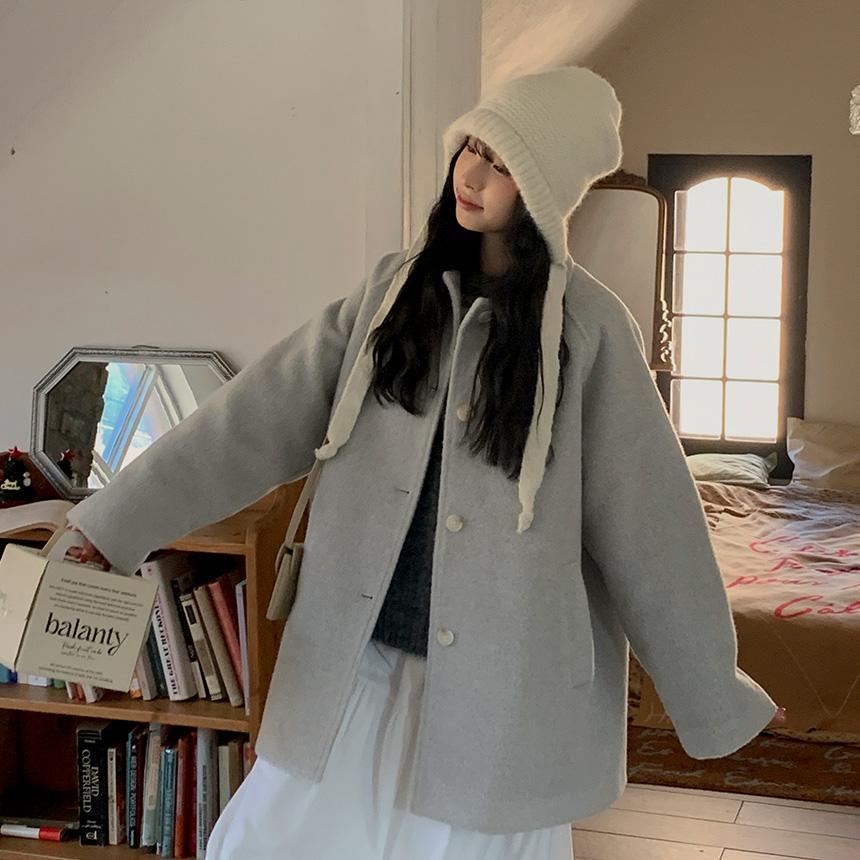 그레이스뮤즈 [무료배송][울20%]코티 겨울 울 하프 코트