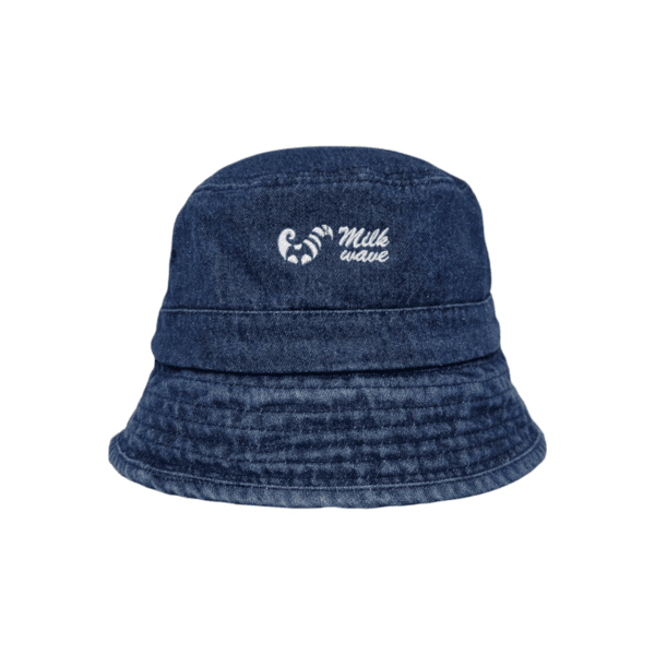 Denim Black Mesh 2Hole Logo Bucket Hat
