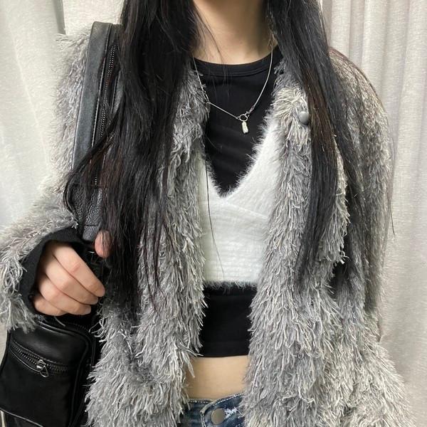 Fur cardigan