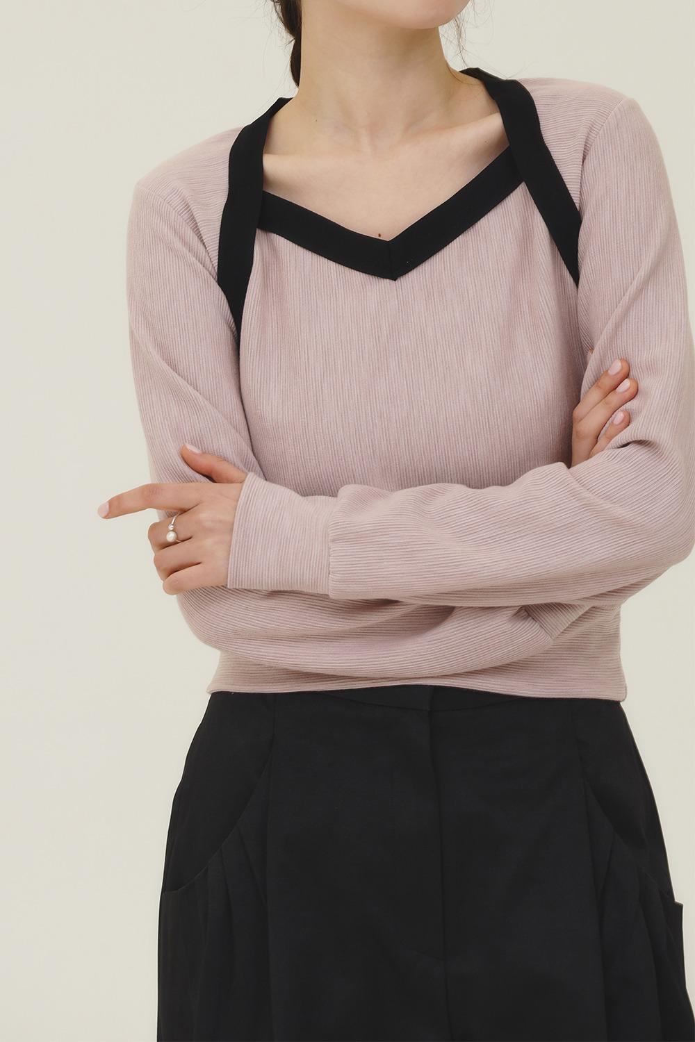 BEND NECK TOP (4color)