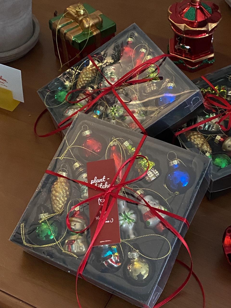 [X-MAS] 식물주방 크리스마스오너먼트 12set  빈티지오너먼트 트리꾸미기 크리스마스장식 크리스마스화분 홈파티 연말선물 파티장식