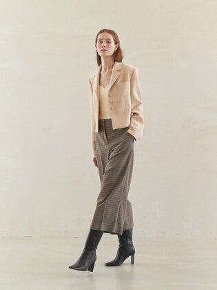 SINGLE DART SHORT JACKET(butter begie)