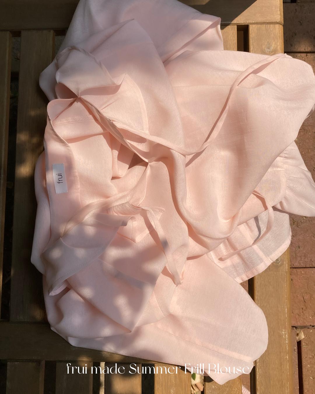 프뤼 [Frui made] (바로배송/3차입고) 프릴 블라우스 (pink)