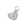 leather heart keyring-ivory