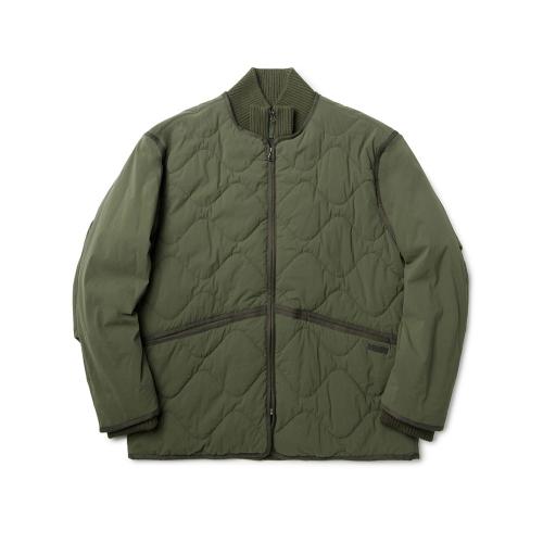 RIBBED NECK QUILTED JUMPER - KHAKI (P233UPD222)