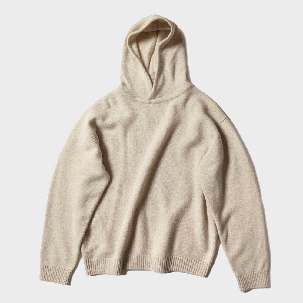 sw1406 메리노울 후드 니트-크림