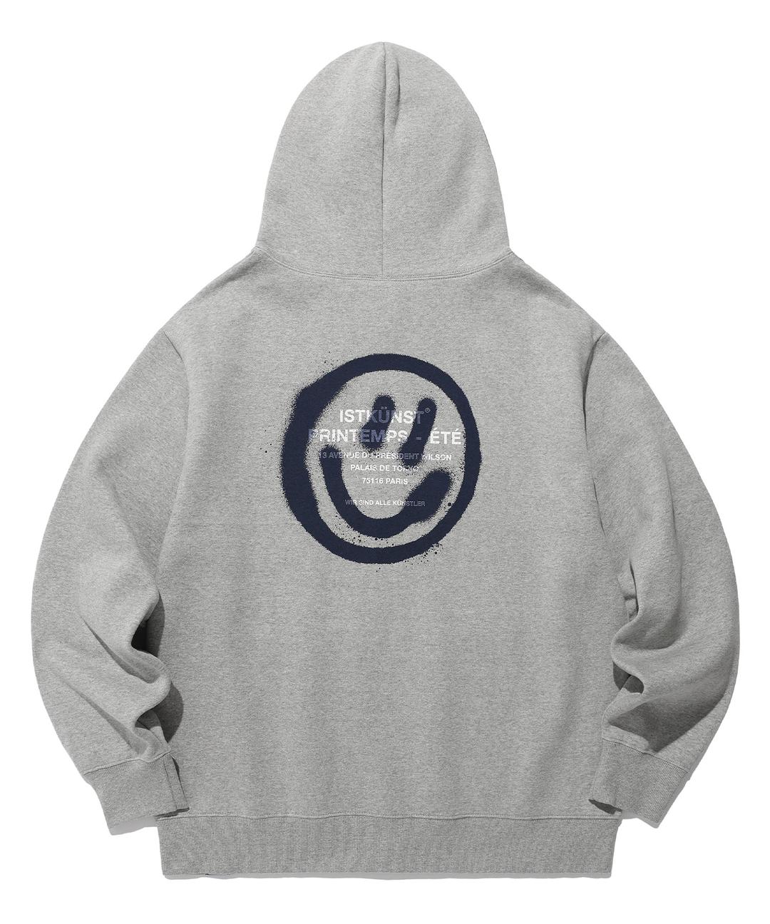 LOGO&SMILEY HOOD ZIP UP[GREY]