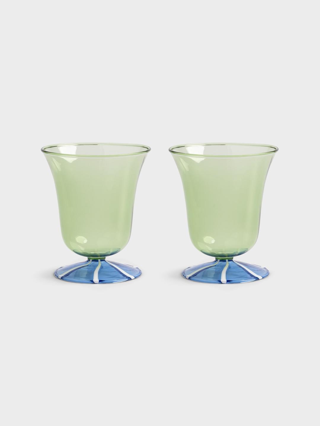 Water Glass Eve Set Of 2 - Green
