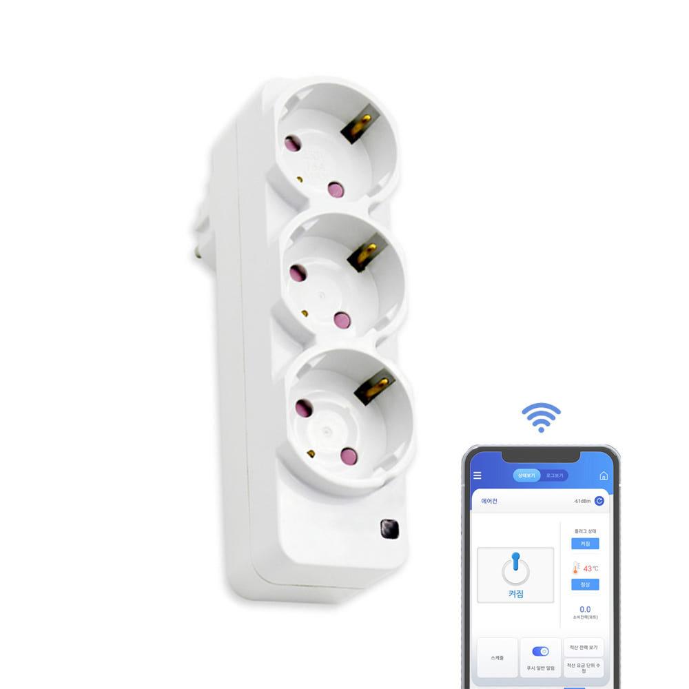 IoT 스마트 멀티탭 3구 16A 원격제어 스마트 플러그 타이머 멀티 콘센트 리모컨 430