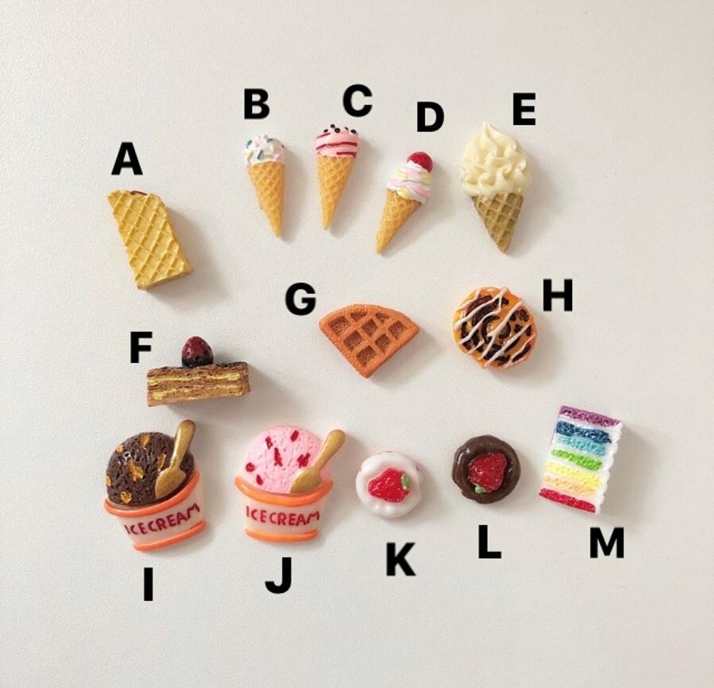 웨하스 아이스크림 파이 와플 시나몬롤 빵 도너츠 케이크 베이커리 디저트 마그넷 냉장고자석 귀여운 자석