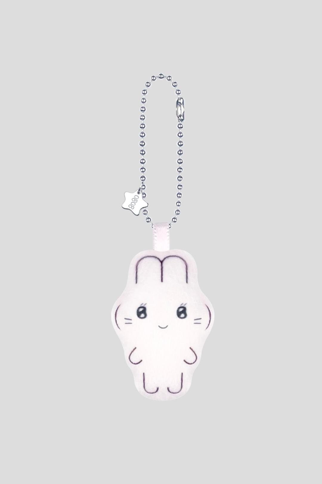 bunny emoji keyring (pink)