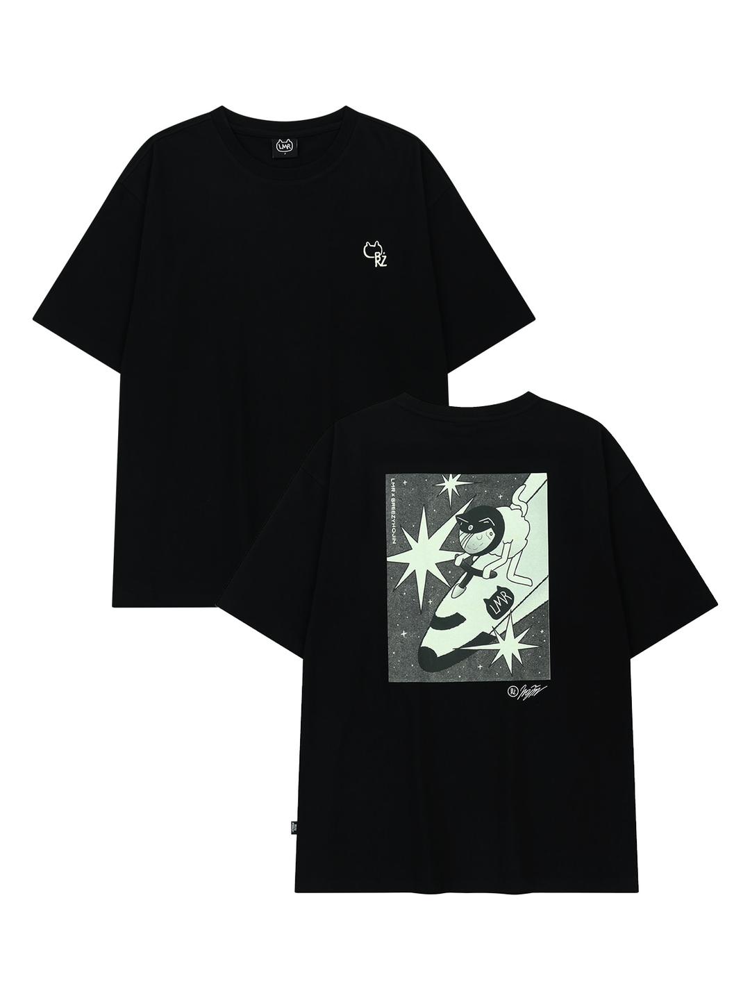 브리지호진 콜라보 캐릭터 그래픽 티셔츠 BLACK