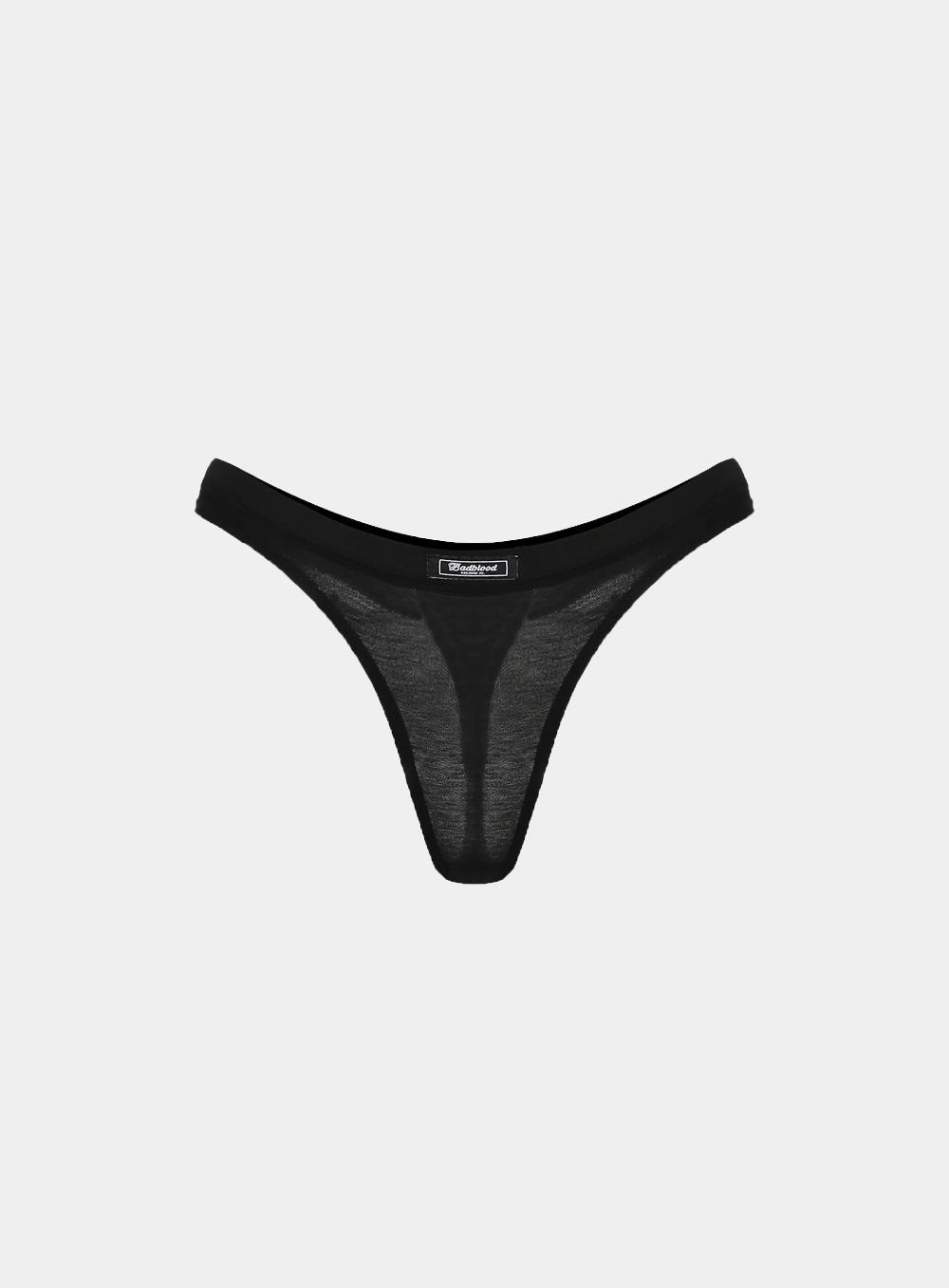 [w-lw22-012] 에브리데이 코튼 져지 THONG - 블랙