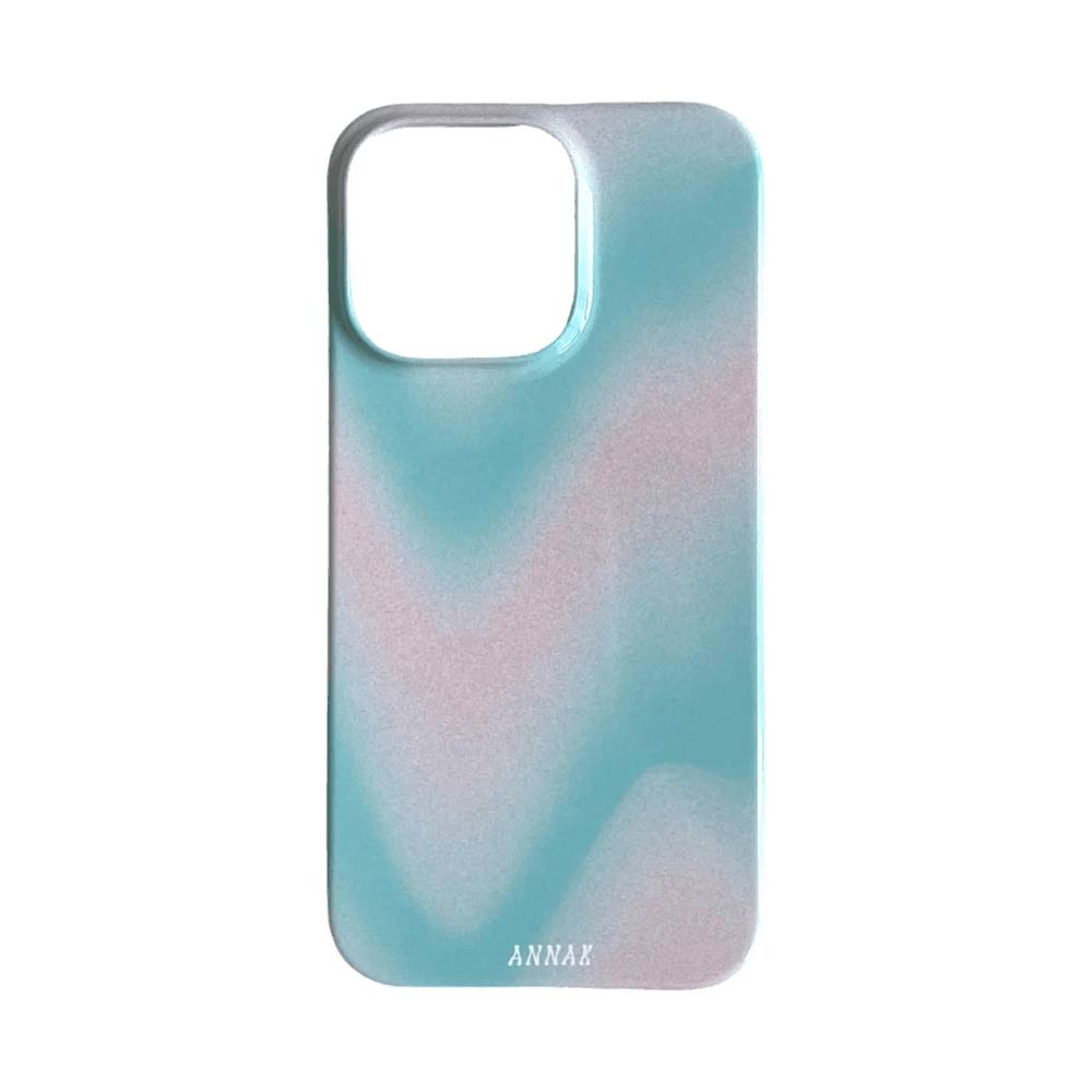 블루 여름 그라데이션 빈티지 폰케이스 아이폰 갤럭시 하드케이스 [blue squiggly gradation hard case]