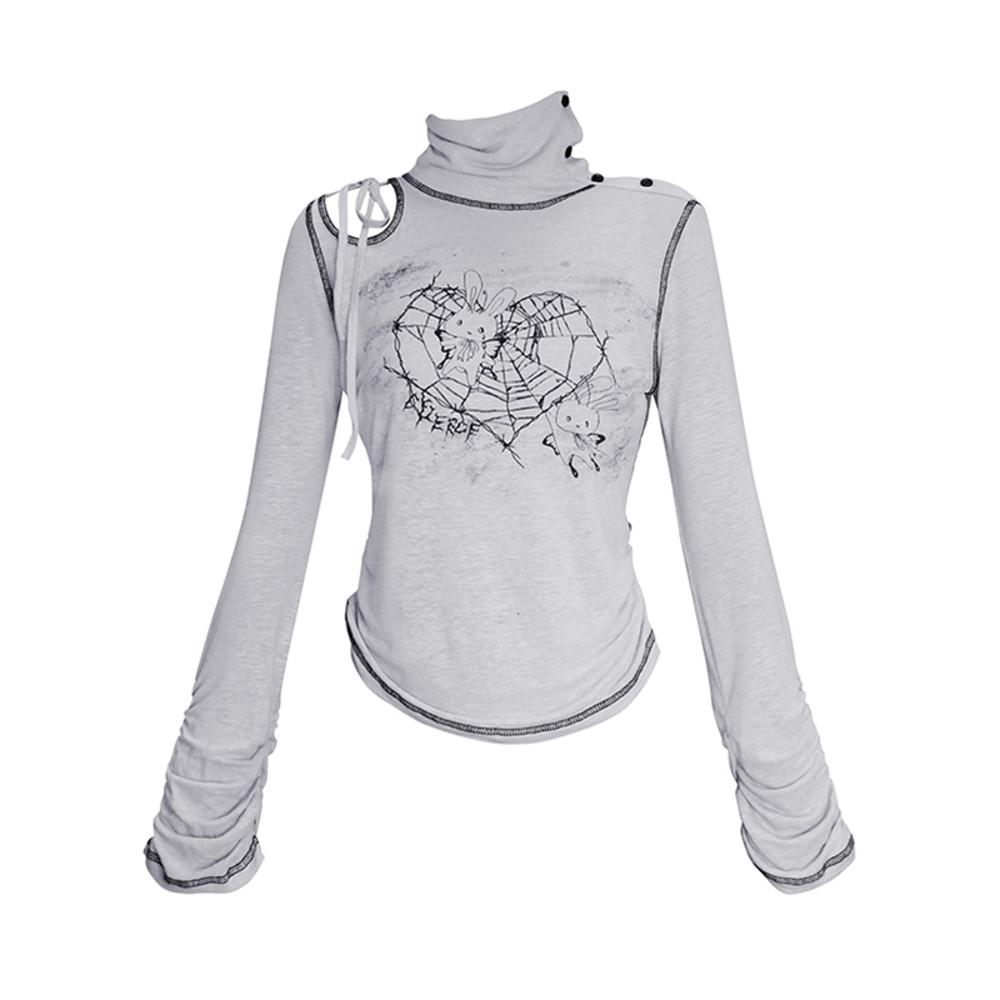 CFIERCE 씨피어스 페어리래빗 프린트 그레이 탑 티셔츠 FAIRYRABBIT PRINT GRAY TOP