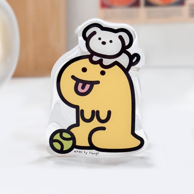 쏭스체인지톡 그립 톡홀더 탈부착 스마트톡 핸드폰 거치대 꼼지락 티라노 강아지