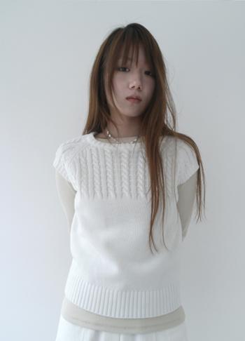 cable half knit top (4c)