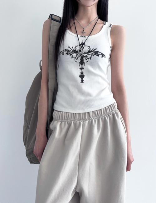 y2k stud cross sleeveless