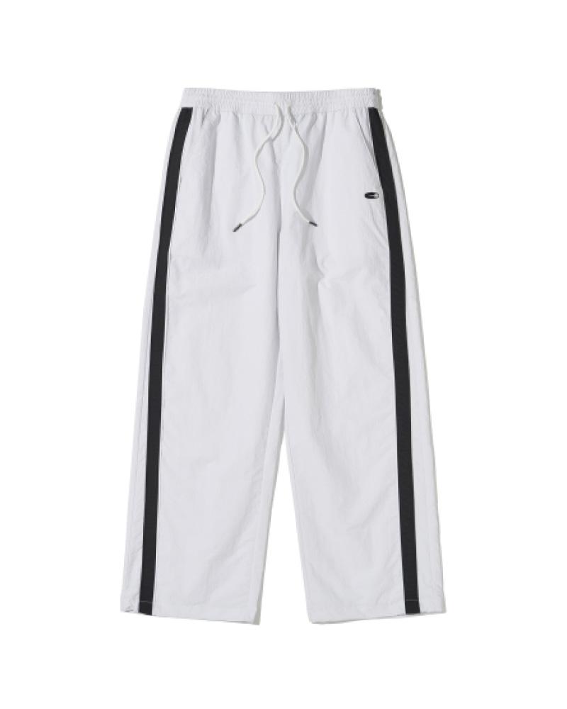 나일론 와이드 트랙 팬츠_화이트_PL189