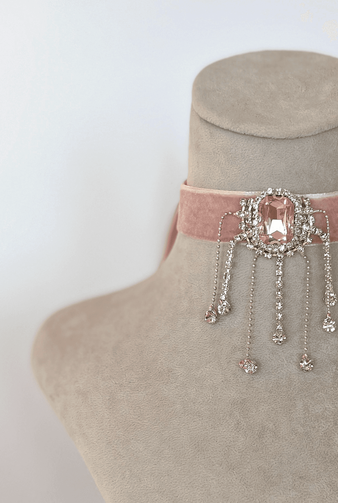 PINK VELVET CHOCKER - PINK