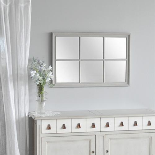 직사각 러스티 창문 벽거울 (21637)