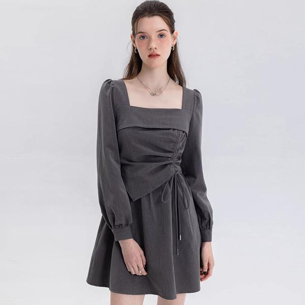 [SALE]EGGKA 스퀘어 넥 드로스트링 드레스 1776