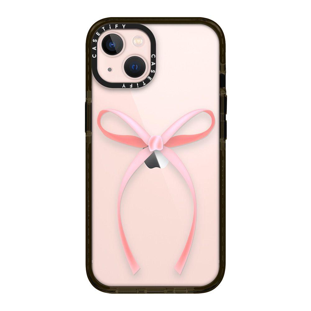 Cute pink thin ribbon bow fashion transparent