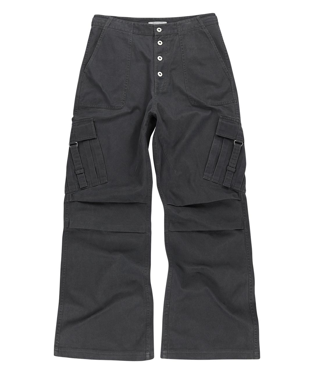 BUTTON FLY TECH CARGO PANTS [CHARCOAL]