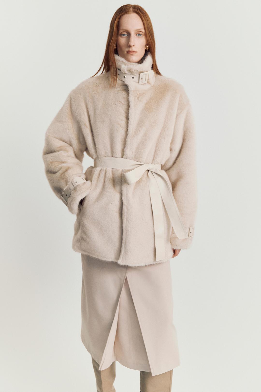 Sicilian reversible fur jacket _ Ivory