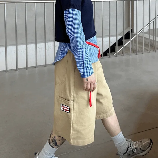 [UNISEX] 패치 워크 버뮤다 하프 팬츠 (4color)