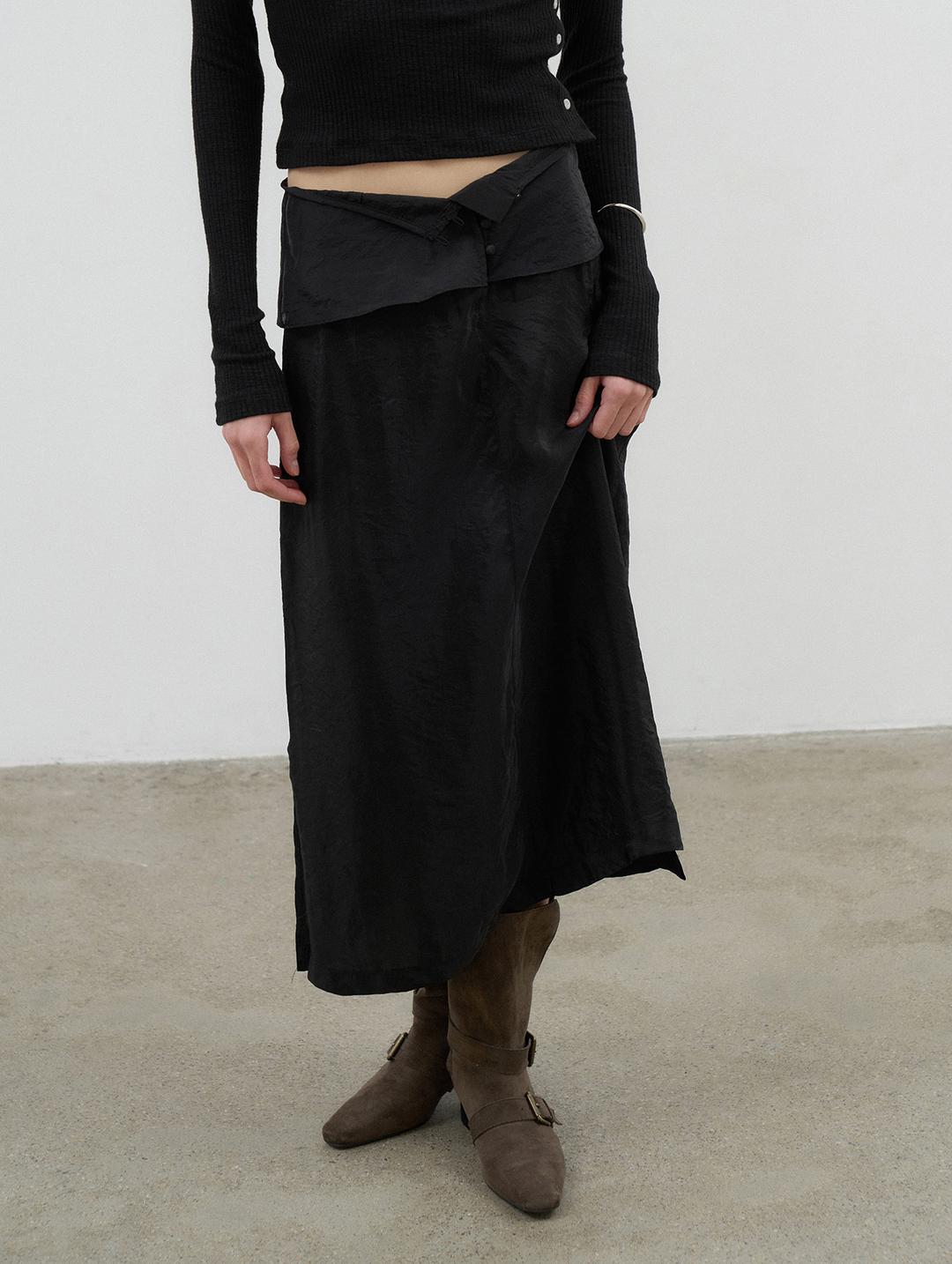 GLEAM LAYERED SKIRT - BLACK